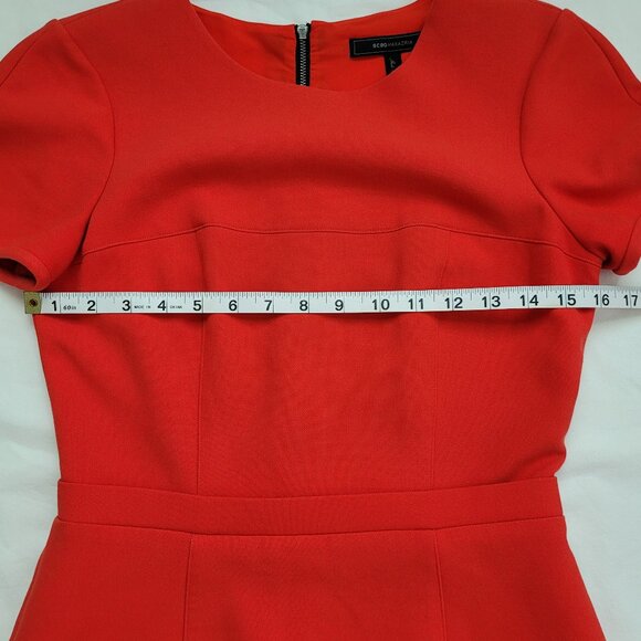 BCBGMAXAZRIA Red Colorblock Hannah Fit and Flare Dress Womens Size 4 - Picture 5 of 11